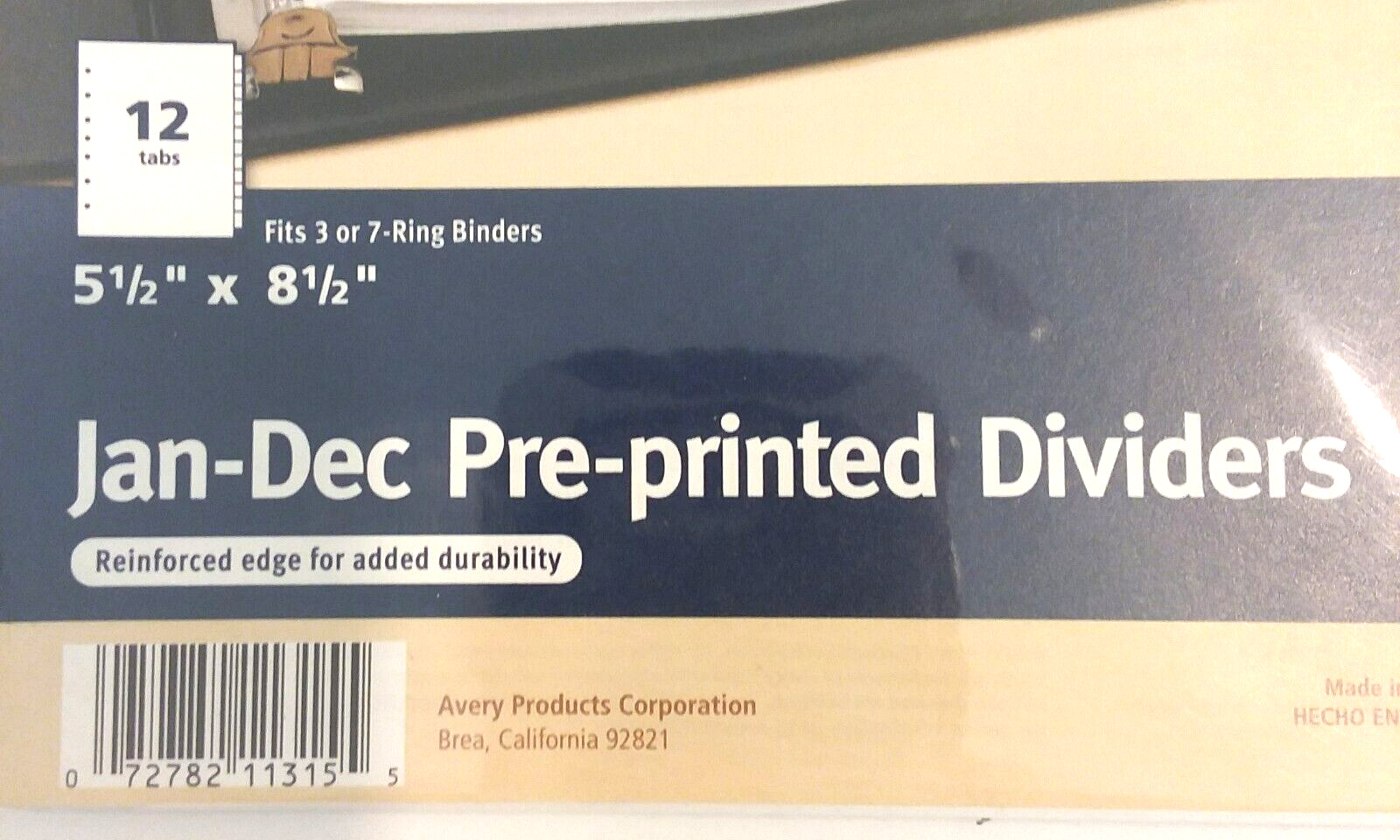 Lot of 3 Avery 11315 12 Month Jan thru Dec Monthly Dividers 5 1/2″ x 8 1/2″ NEW