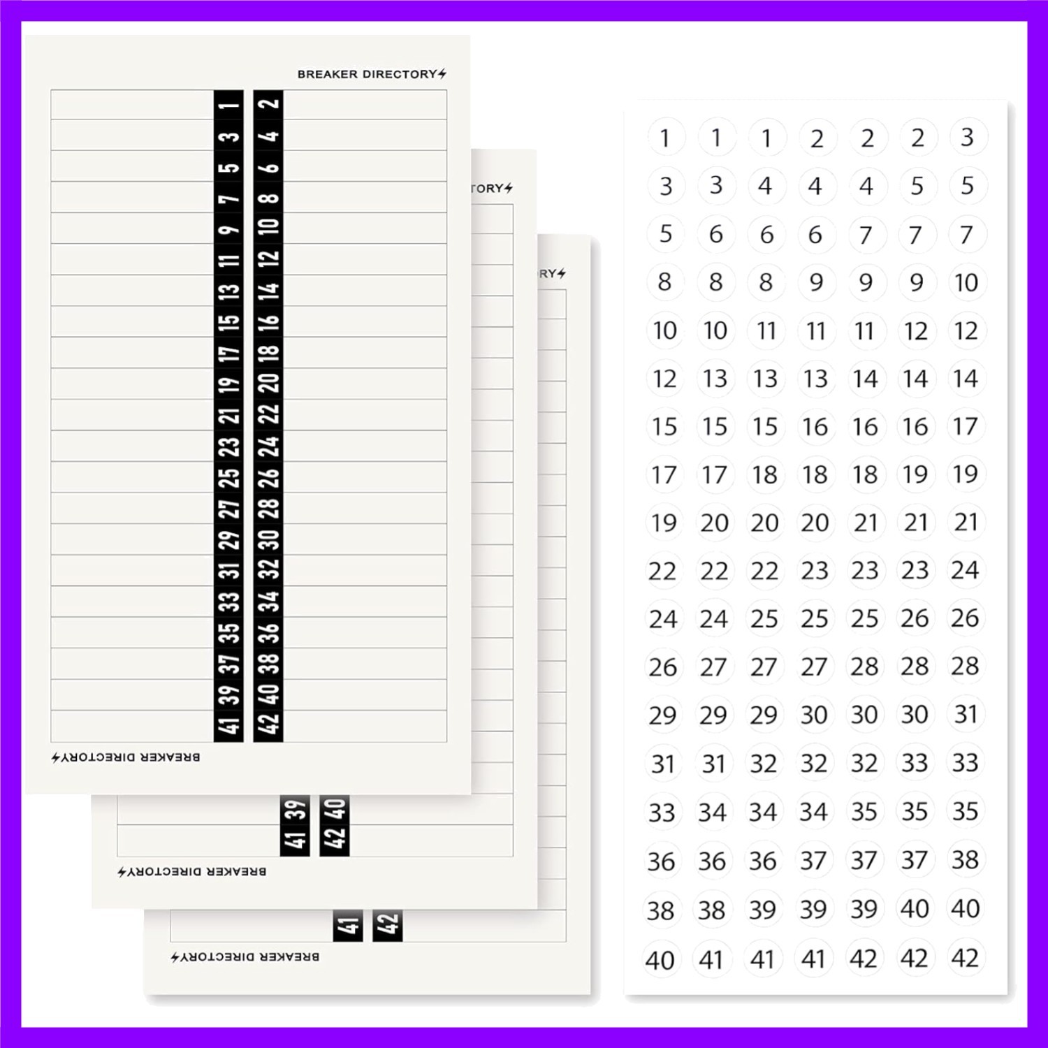 Breaker Panel Labels Electrical Electric Box Sticker Number Directory Load Cente