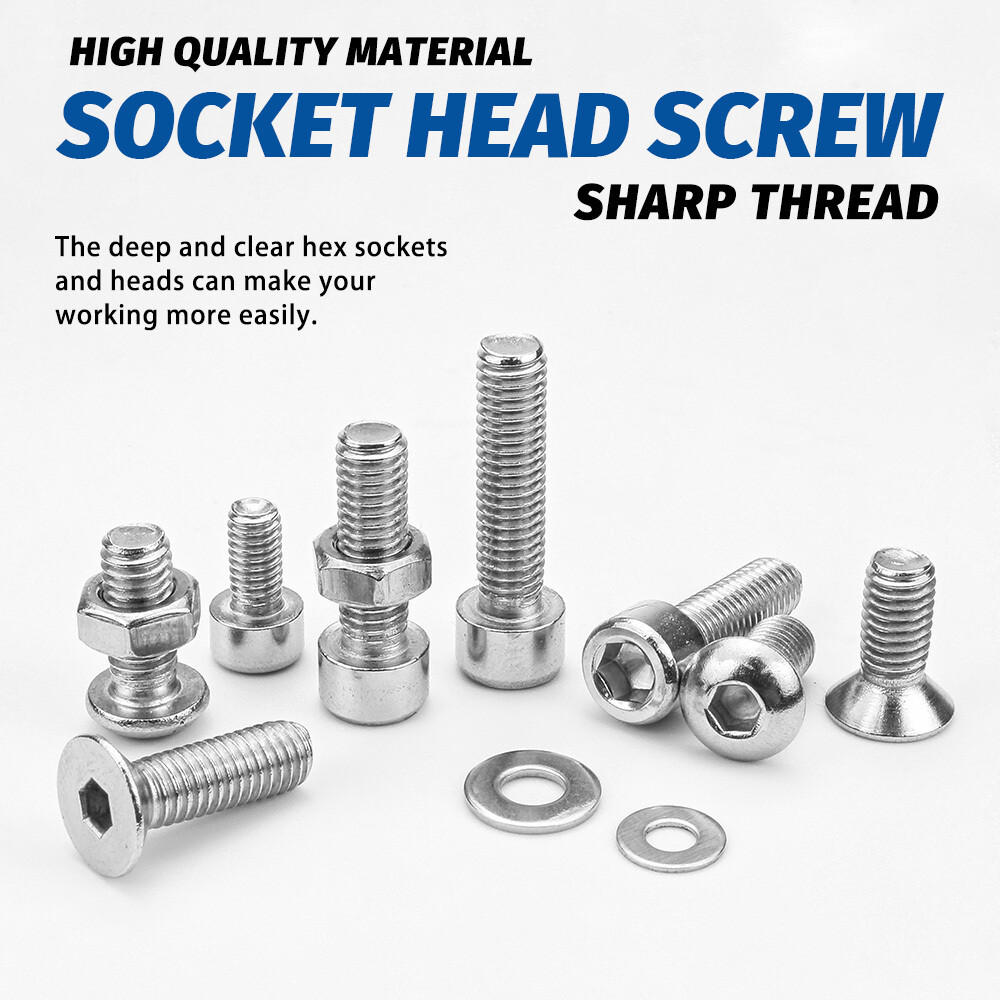 880pcs Metric Screws Assortment kit, Hex Socket Head Cap, Bolts Nuts Washers