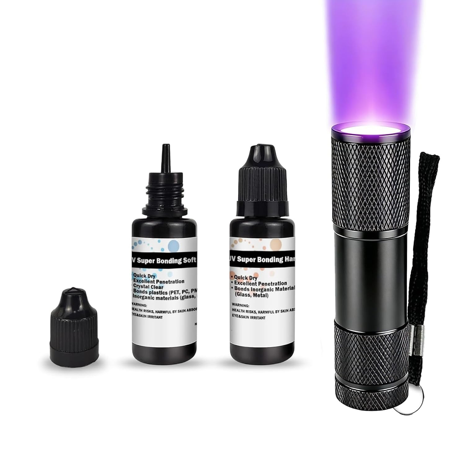 EDSRDXS UV Bonding & Welding Glue Kit UV Resin Kit Super Bonding Soft & Hard