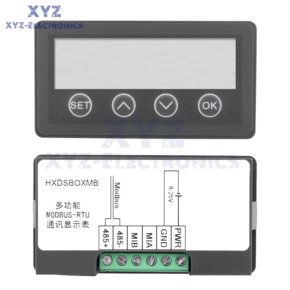 MODBUS-RTU Communication Display Meter RS485 Master-Slave-Monitored DC 8-25V