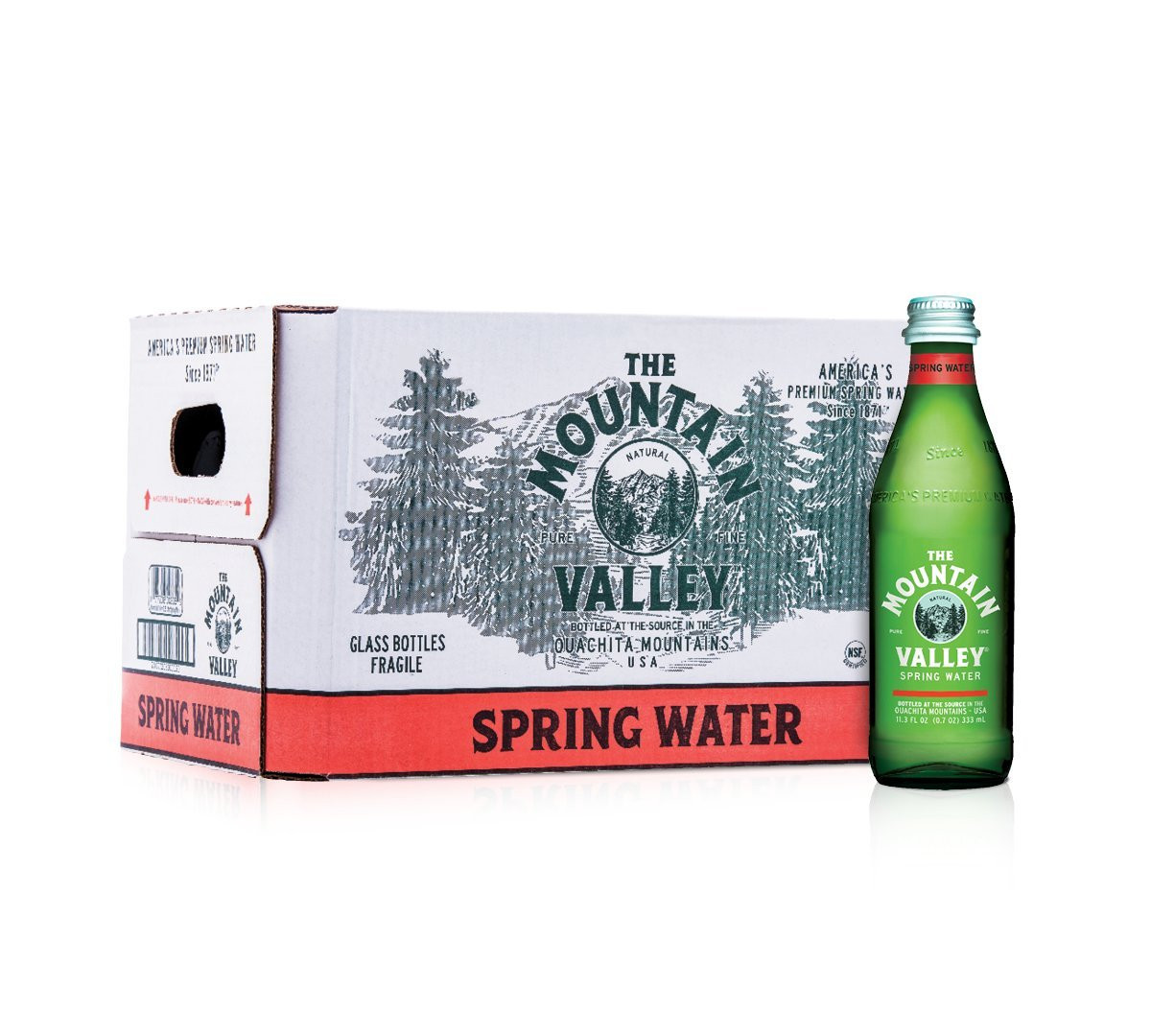 MOUNTAIN VALLEY Spring Water, Glass, Size 333 ML, (Pack of 24)