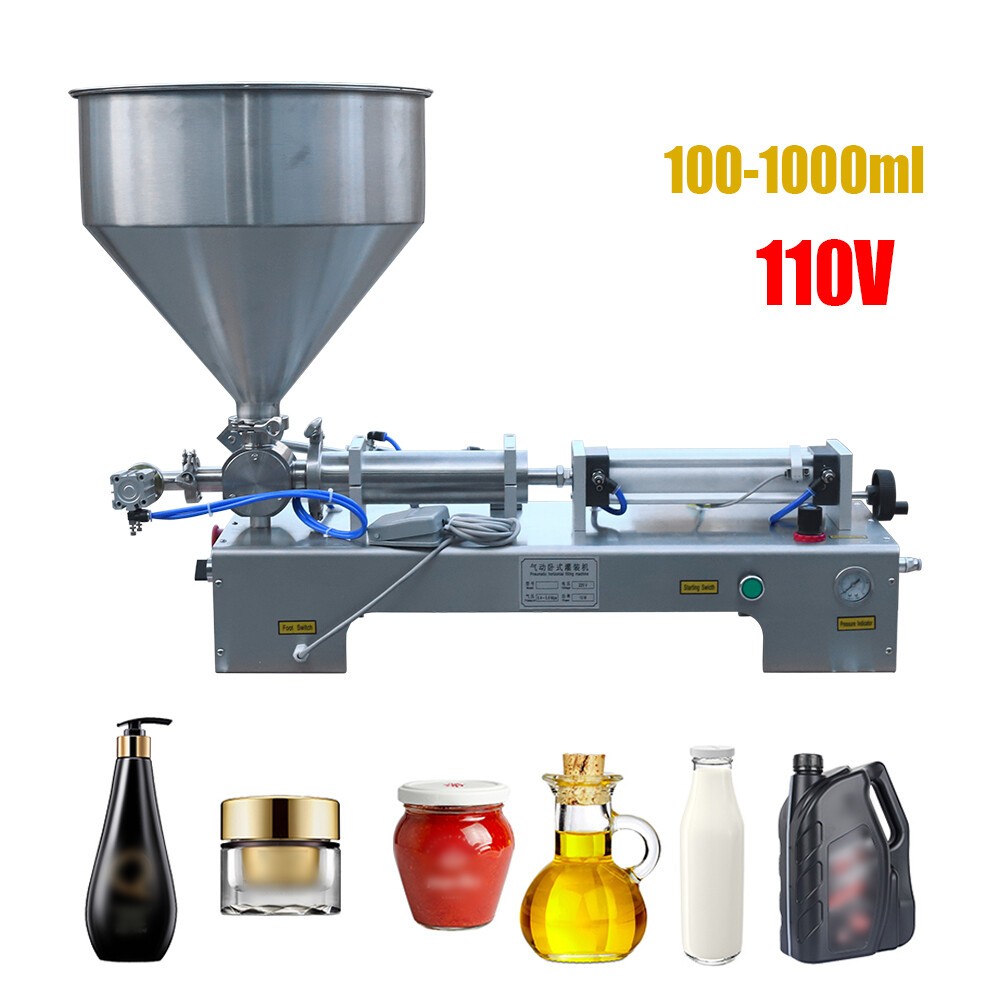100-1000ml Paste Liquid Piston Filler Heating Filling Machine Single Nozzle