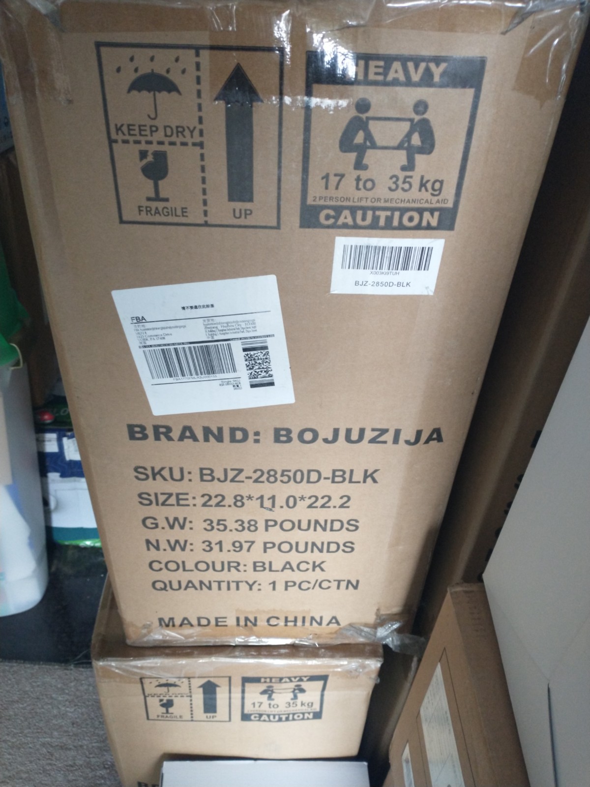 New Bojuzija Drafting/Office Chair With Foot Rest Flip Up Armrests White & Black