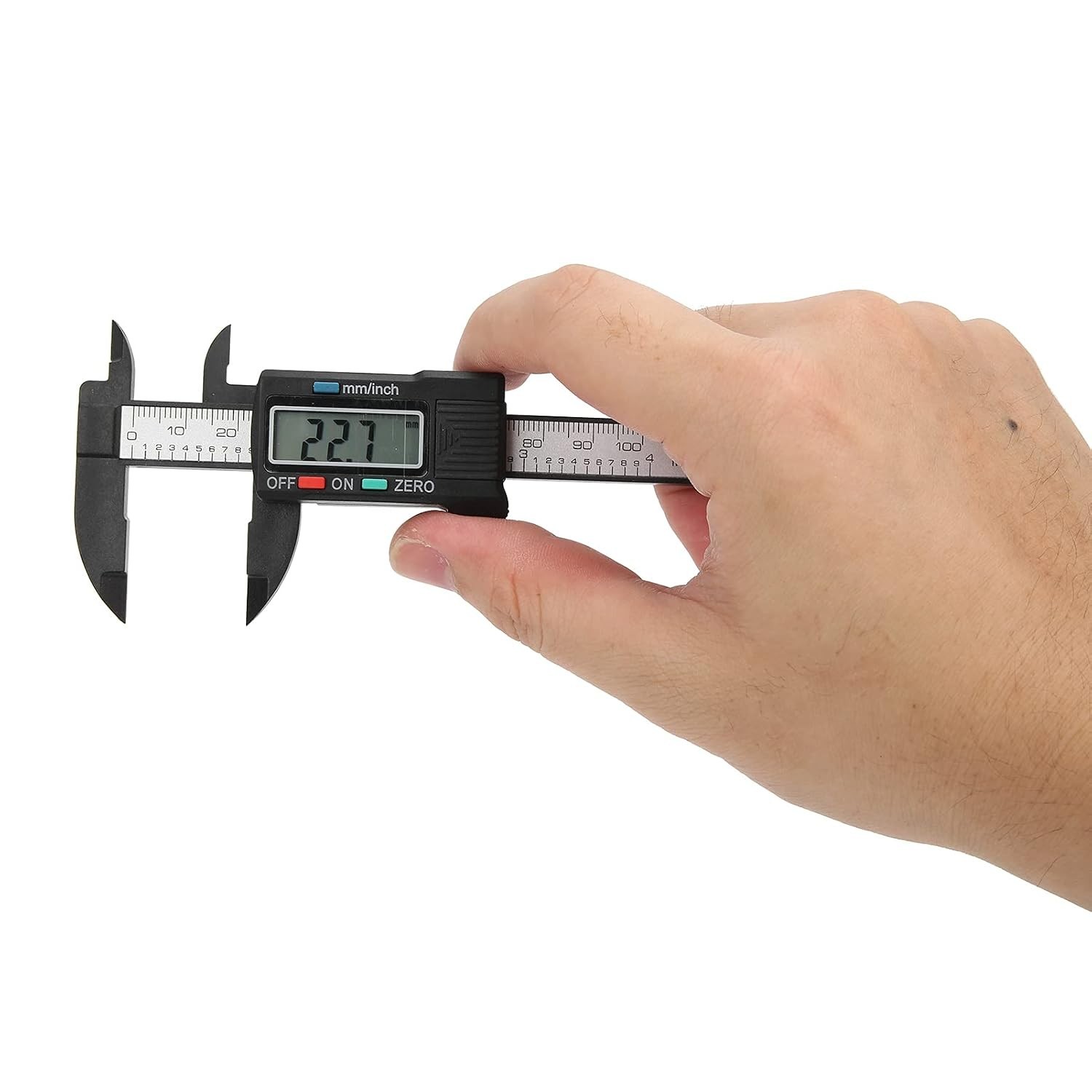Electronic Digital Display Caliper, 0‑100mm/ 4in Lightweight Carbon Fiber Com…