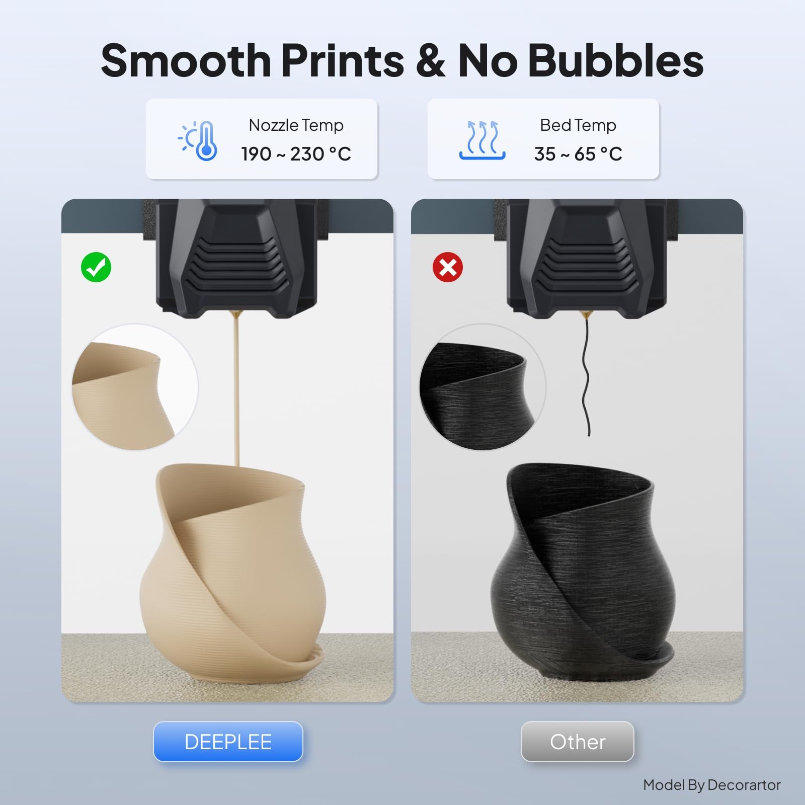 DEEPLEE PLA Basic 1.75mm 3D Printer 1.75 millimeters, 1kg*translucent