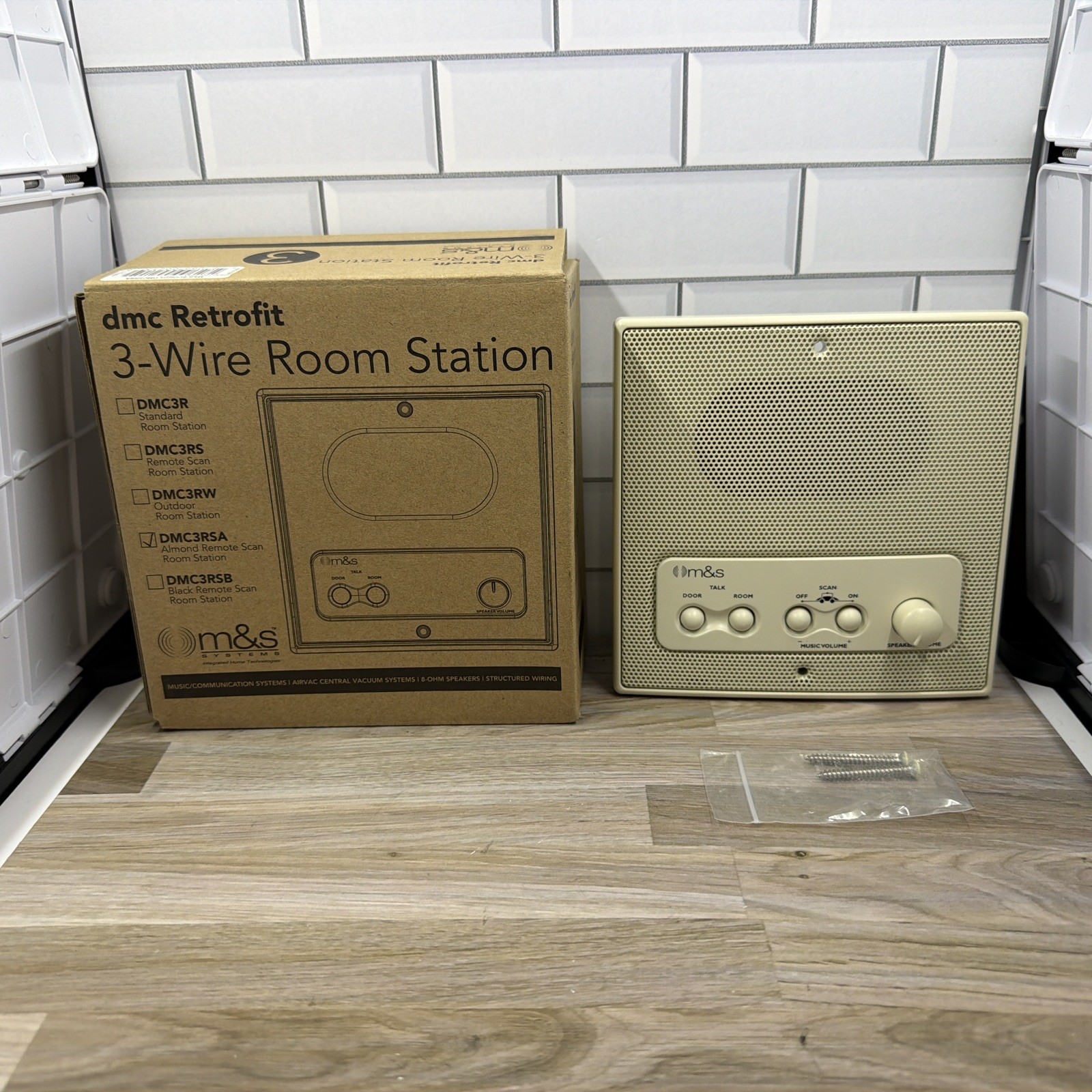 M&S DMC3RSA Remote Scan House Intercom System 3 Wire Room Station – Almond