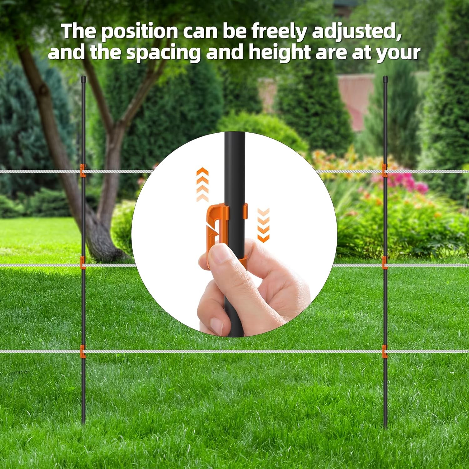 25PCS Portable Electric Fence Posts Kit 46″ with 75 Insulators Temporary Fencing