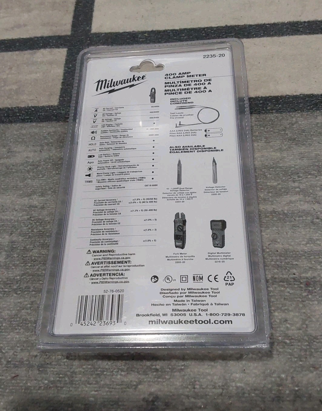 Milwaukee 400A Clamp Meter 2235-20 *NEW/Factory Sealed* F2