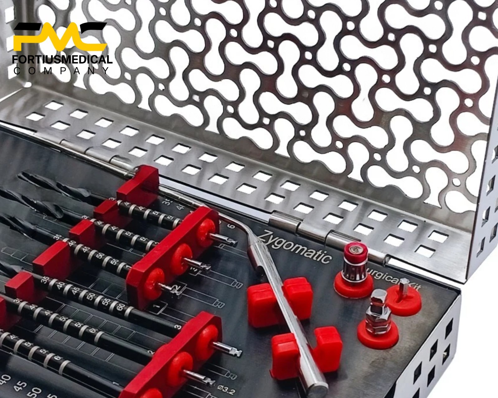 Zygoma 14Pcs Zygomatic Dental Implant Kit Titanium Coated Surgical Drill Set