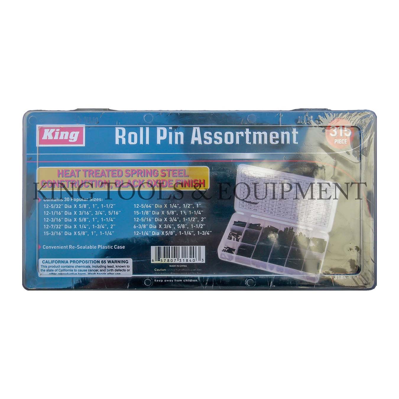 315 Pcs Roll Pin Assortment Set w/ case Roll Pin Parts NEW Tools 30 sizes