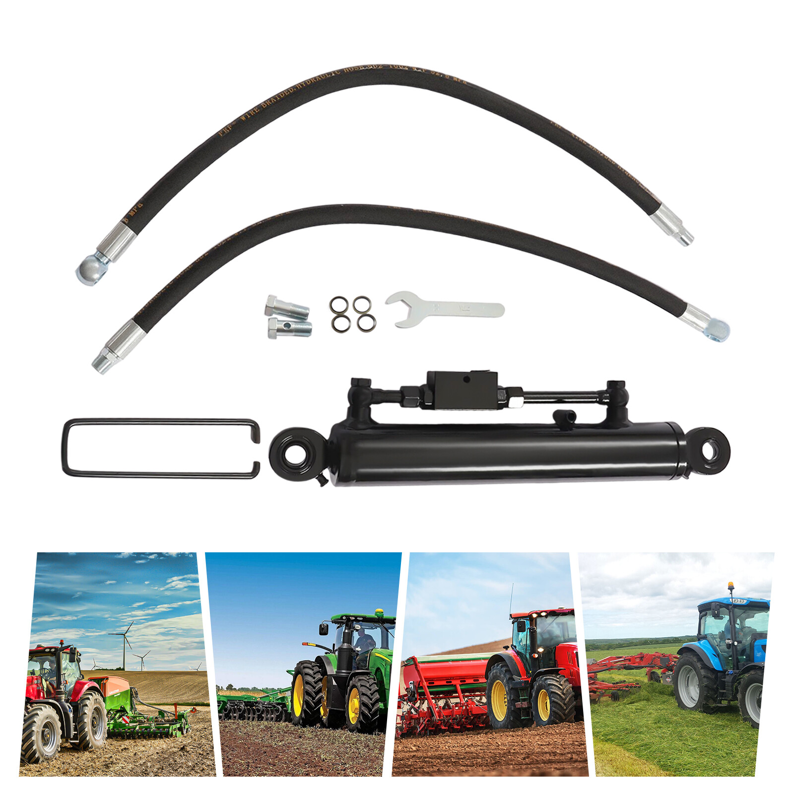 Hydraulic Top Link Cat. 1-1 with Locking Block 16 1/8- 22 7/16″ with 2* Hose