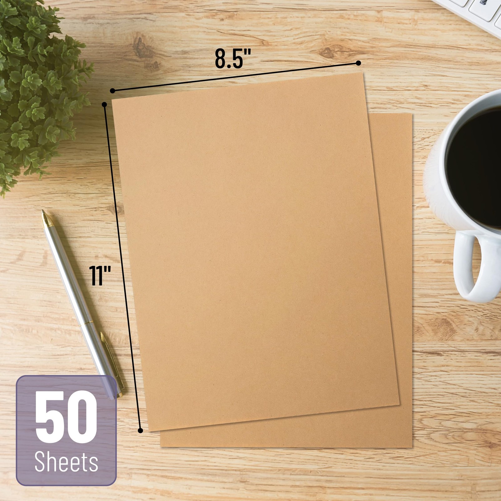 60 Sheets Brown Kraft Cardstock 8.5×11 Inch Printer Paper for Invitations Crafts