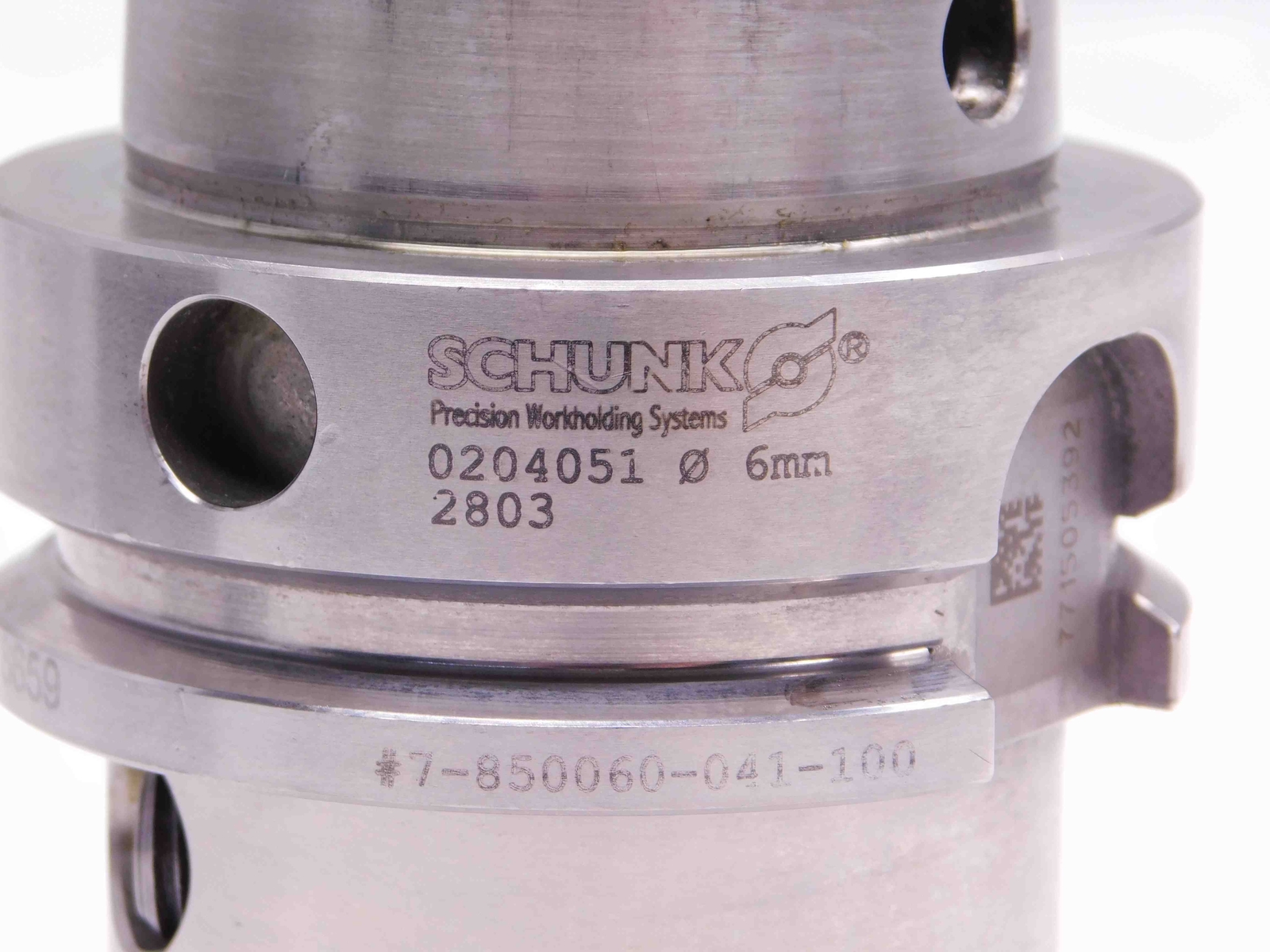 HSK63A SCHUNK 6mm I.D. HYDRAULIC CHUCK TOOL HOLDER 6mm 70mm PROJECTION 204051