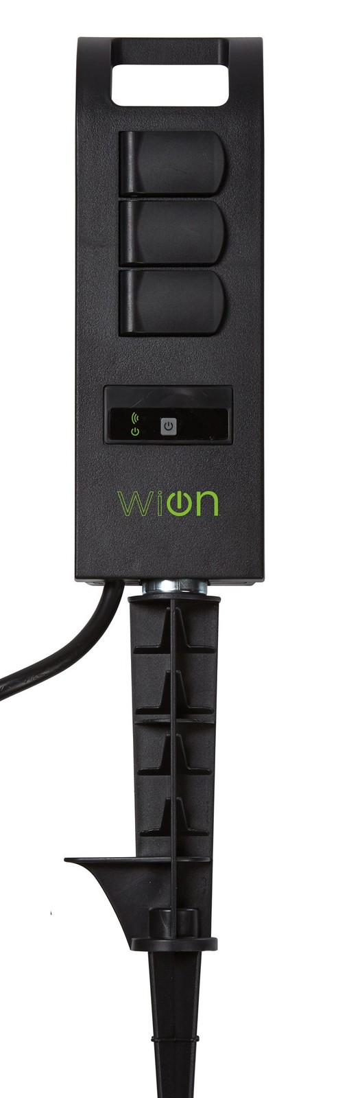 WiOn 50053 Outdoor Wi-Fi Plug-In Yard Stake With Smartphone Or Tablet Black