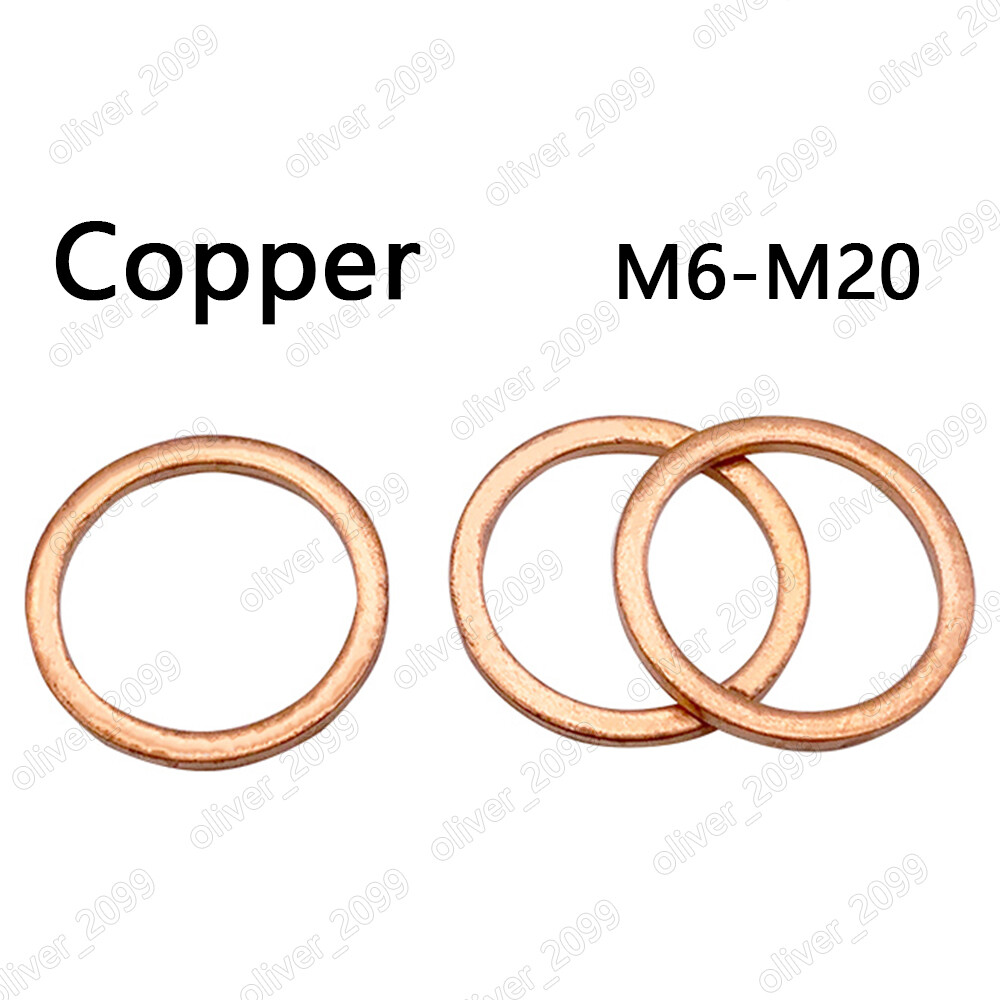99.9% Pure Copper Ring Seals and Gaskets DIN7603 M6 M8 M10 M12 M13 M14 M16 M20