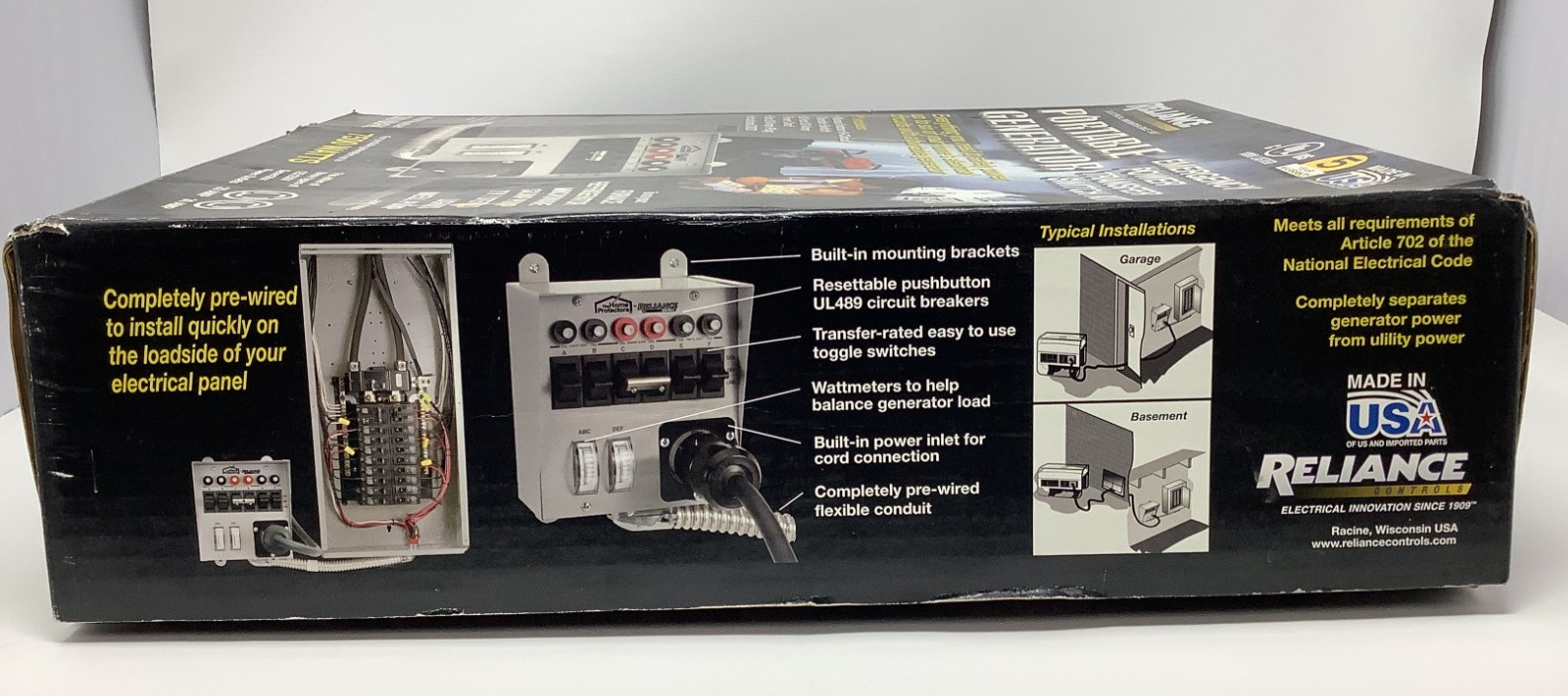 Reliance Controls 30216BRK 30A 6-Circuit 7500W Generator Transfer Switch Kit New