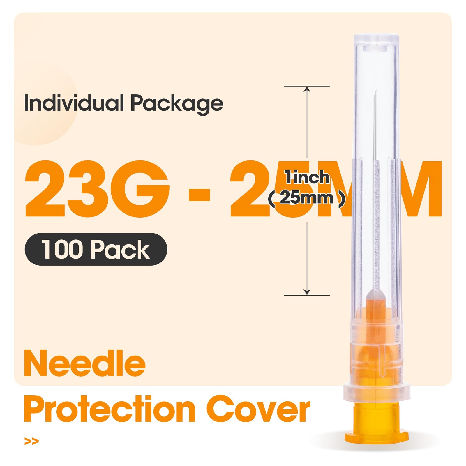 25 Ga 1 Inch Lab Syringe Needle, Disposable Dispensing Supplies,…