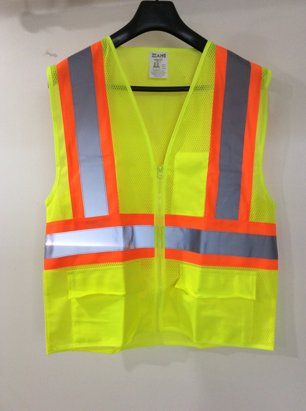 Hi-Vis Yellow Orange Safety Vest Reflective High Visibility Work Construction