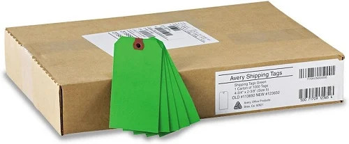Colored Shipping Tags Green 4-3/4×2-3/8in Unstrung 1000/BX – 1EA