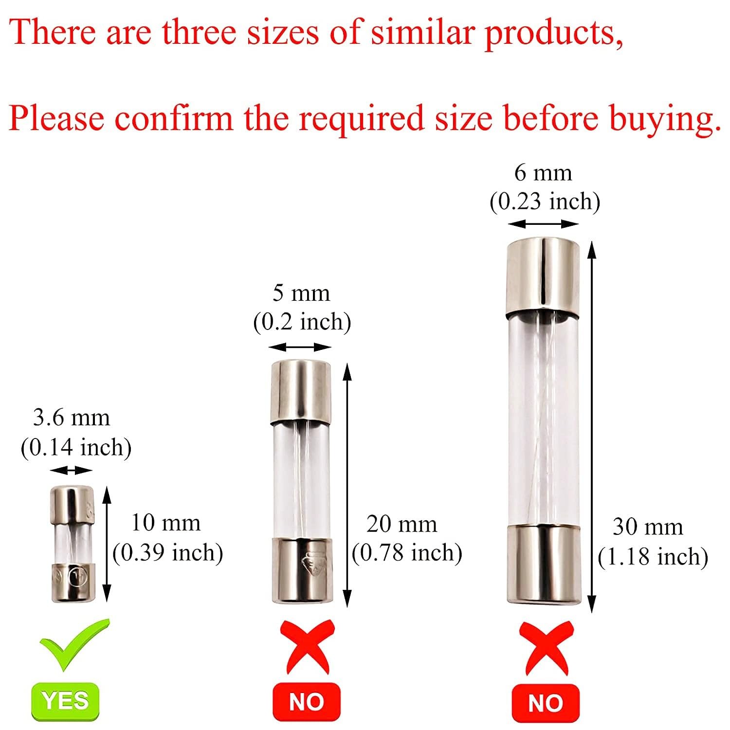 SIXQJZML 10 Pack F2.5AL Fast-Blow Mini Fuse 2.5A 2.5amp 125V Glass Fuses