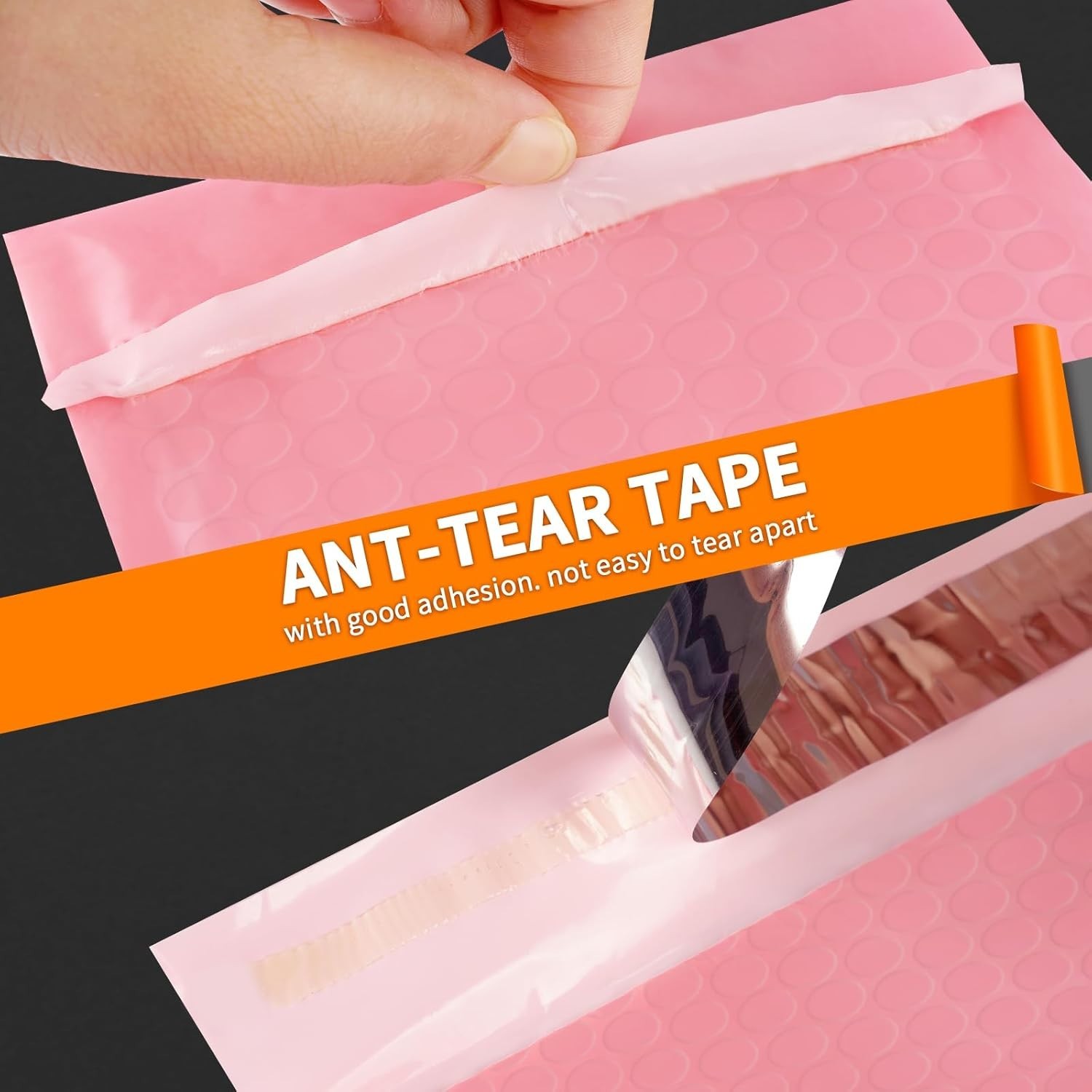 Pink Bubble Mailers, 4×7 In, Pack of 100 – Waterproof Self-Seal Envelopes