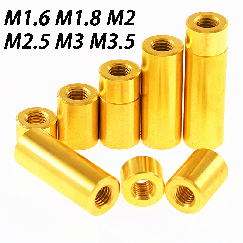 M1.6-M3.5 Brass Threaded Round Rod Tube Adapter Coupling Rod Bar Stud Connector