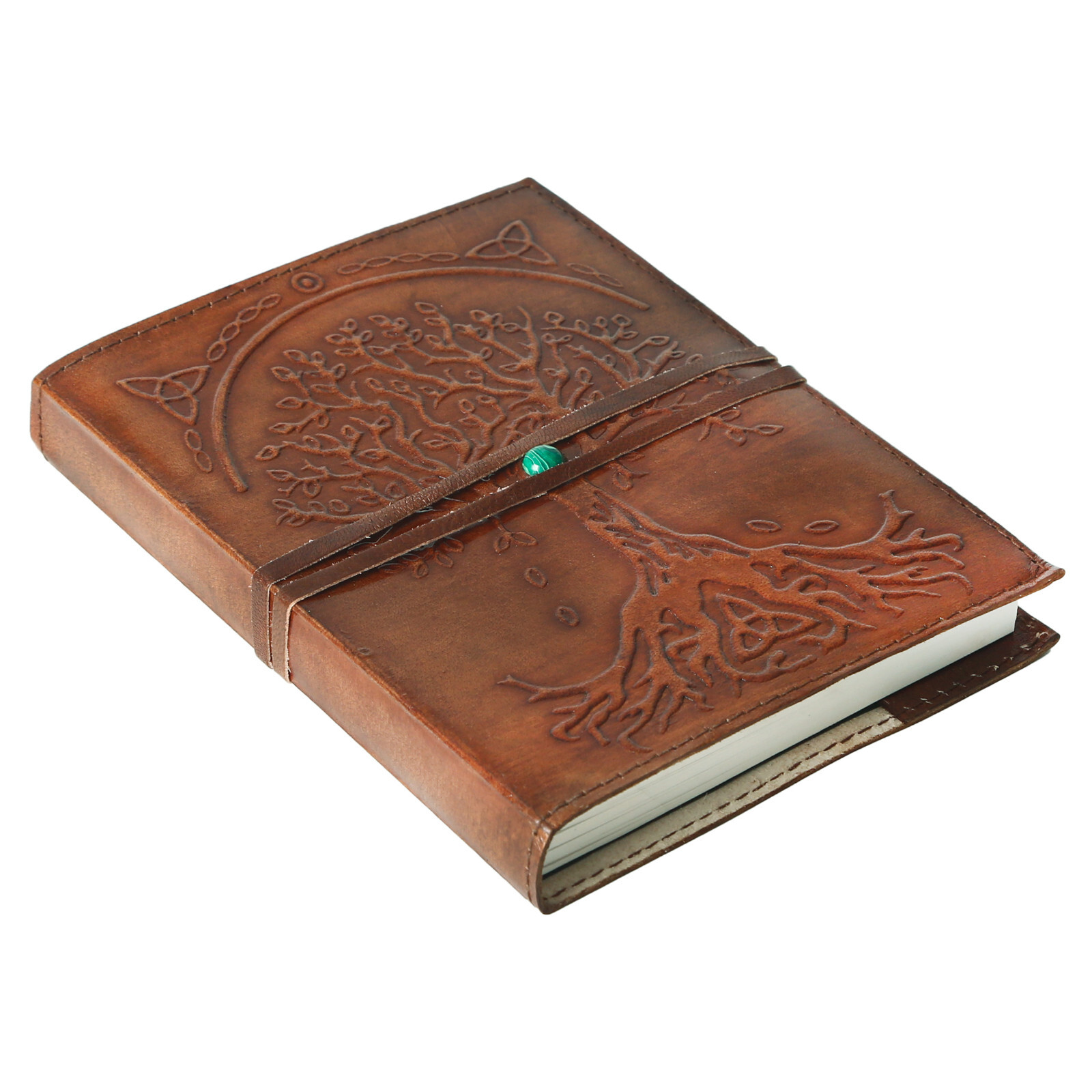 Leather Journal Refillable Lined Paper Tree of Life Handmade writing Notebook
