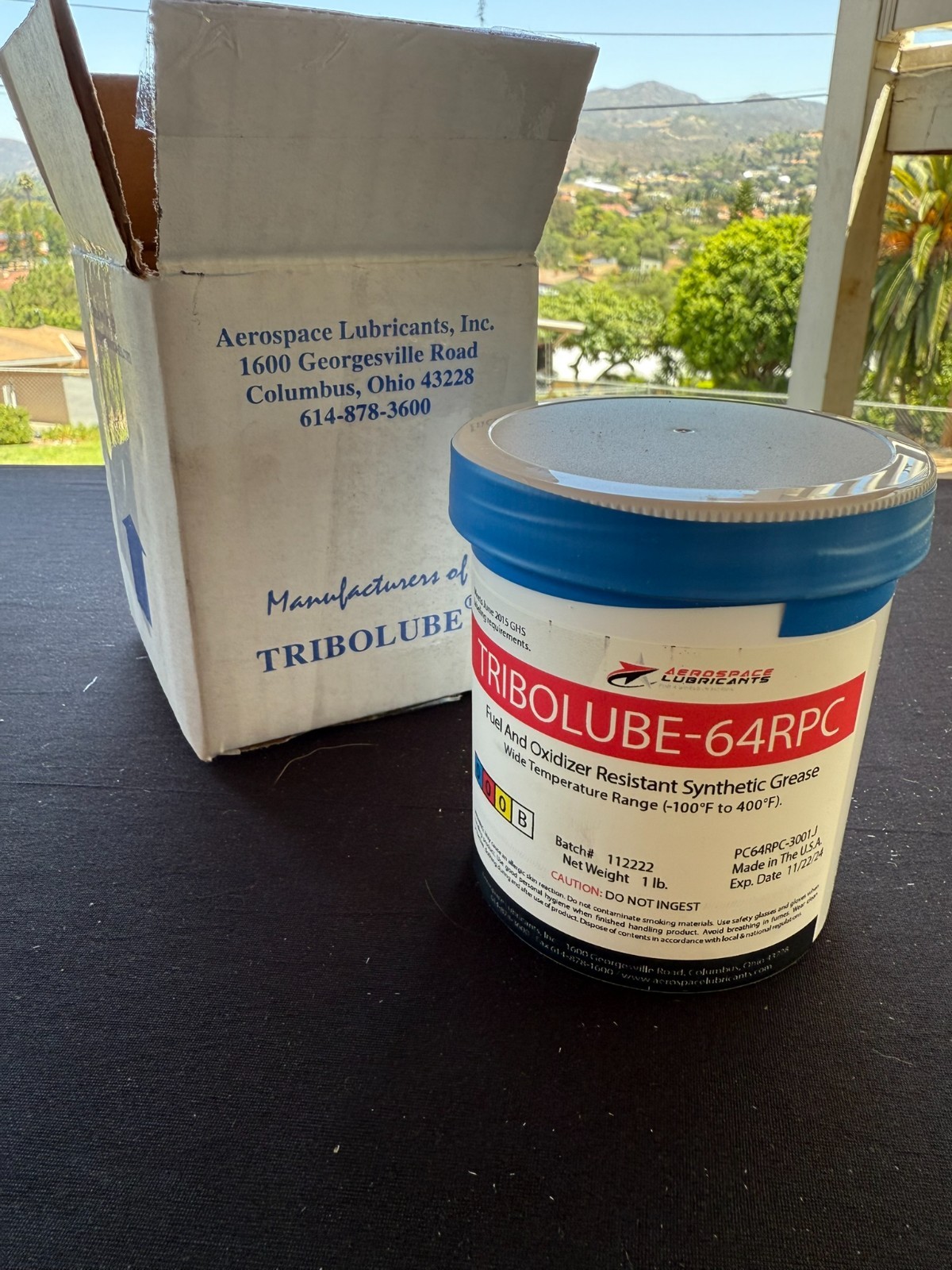 TRIBOLUBE-64RPC – AEROSPACE LUBRICANT – Fluorinated Polyether Grease – 1 lb jar
