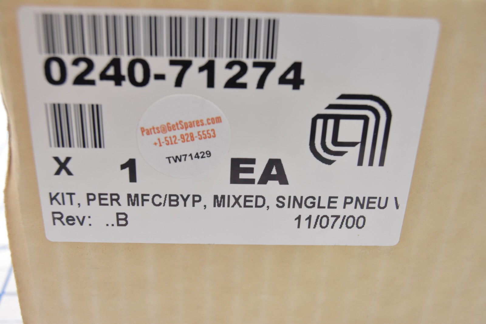 0240-71274 / KIT, PER MFC-BYP, MIXED, SINGLE PNEU VER / APPLIED MATERIALS AMAT