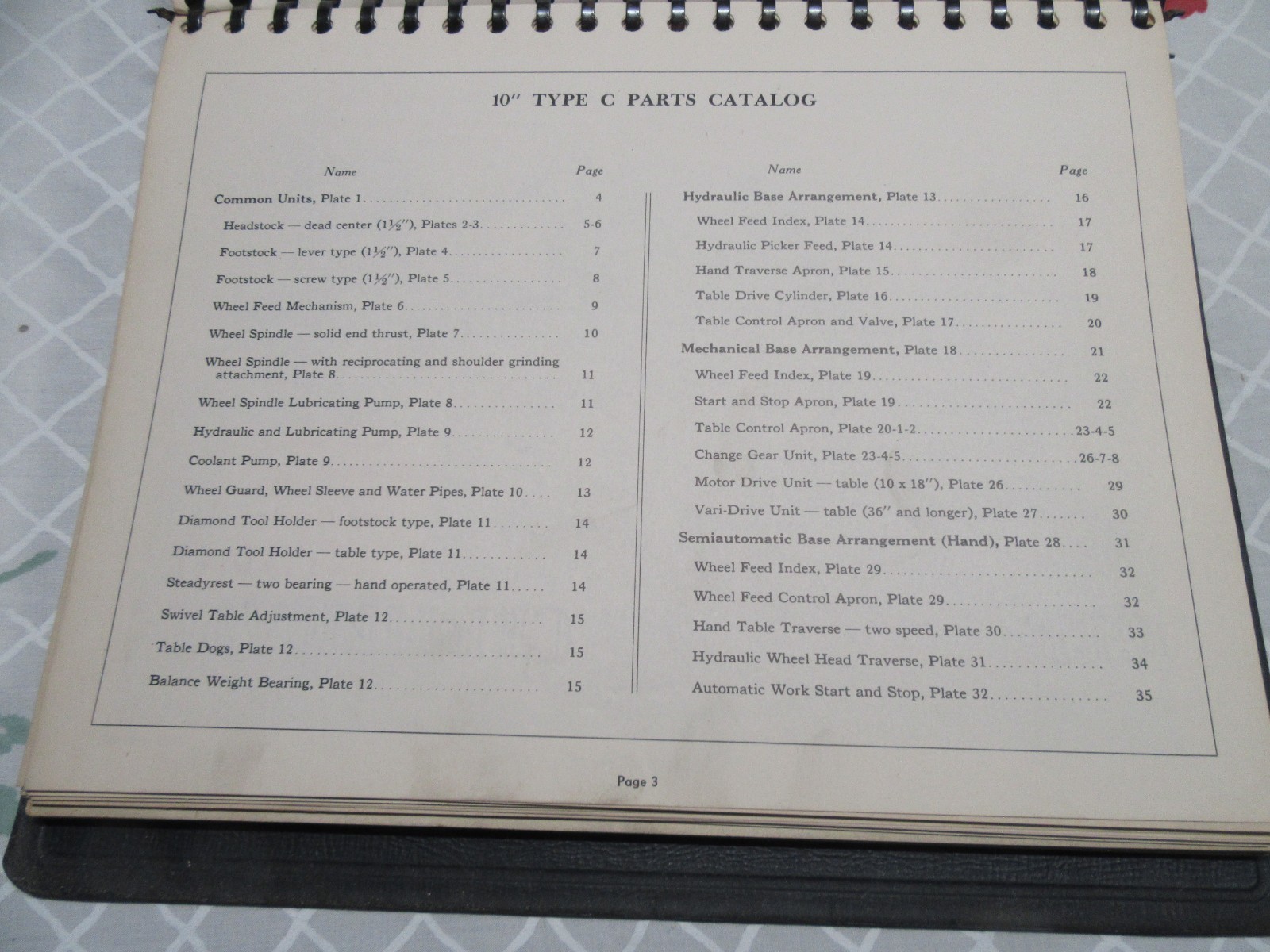 NORTON MACHINES 6″and 10″ Type C Grinding Machines, Vintage Parts Catalog 1946