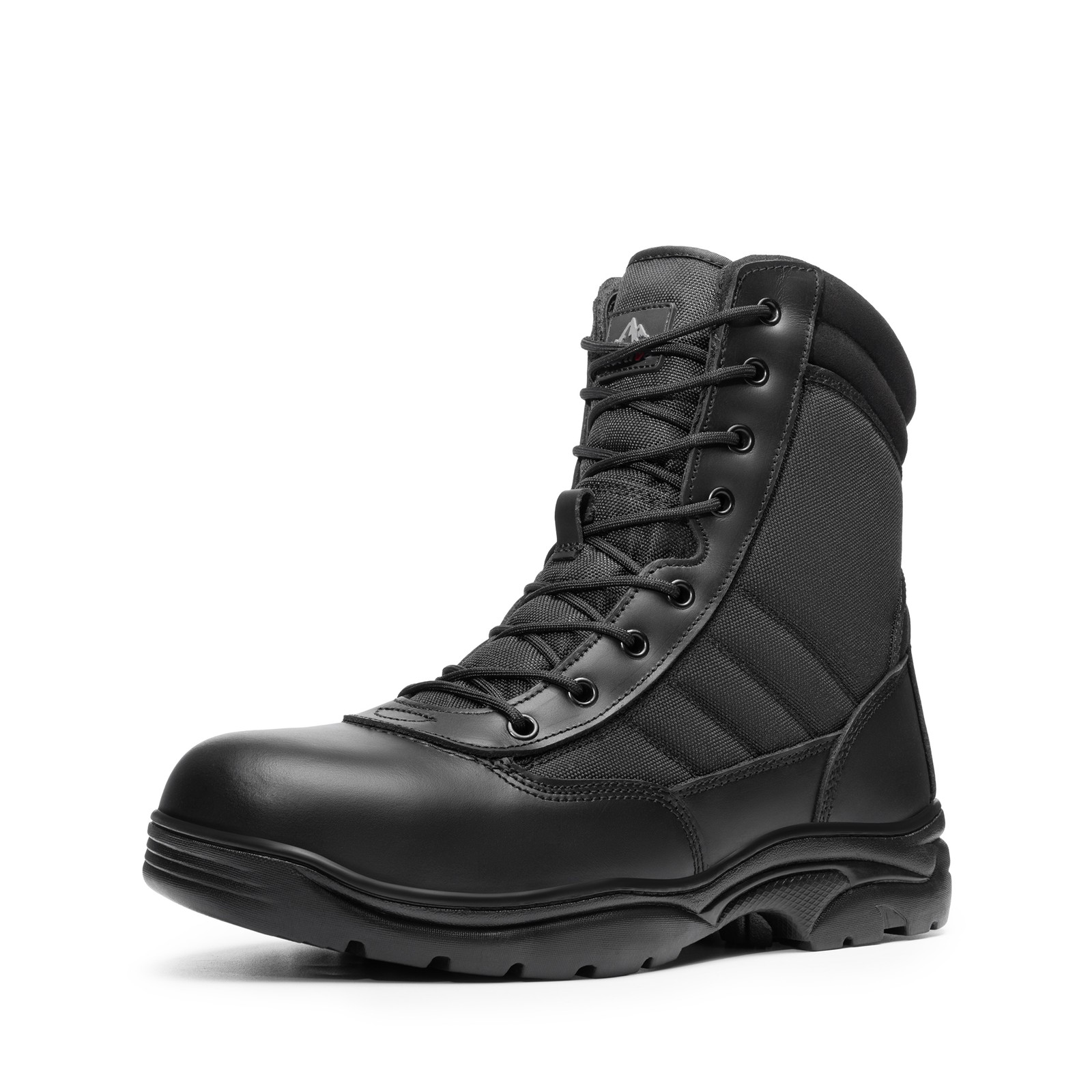 NORTIV 8 Men Steel Toe Work Boots Side Zip Outdoor Hiking Tactical Combat Boots