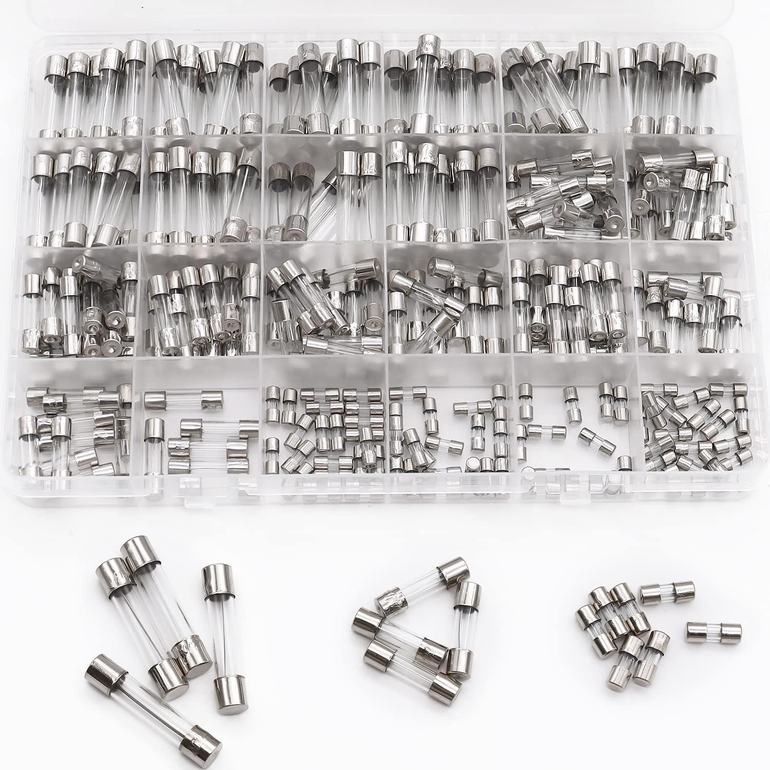 275Pcs Glass Fuse Assortment Fast Blow 24 Values 5x20mm 6x30mm 125V 250V Fuses