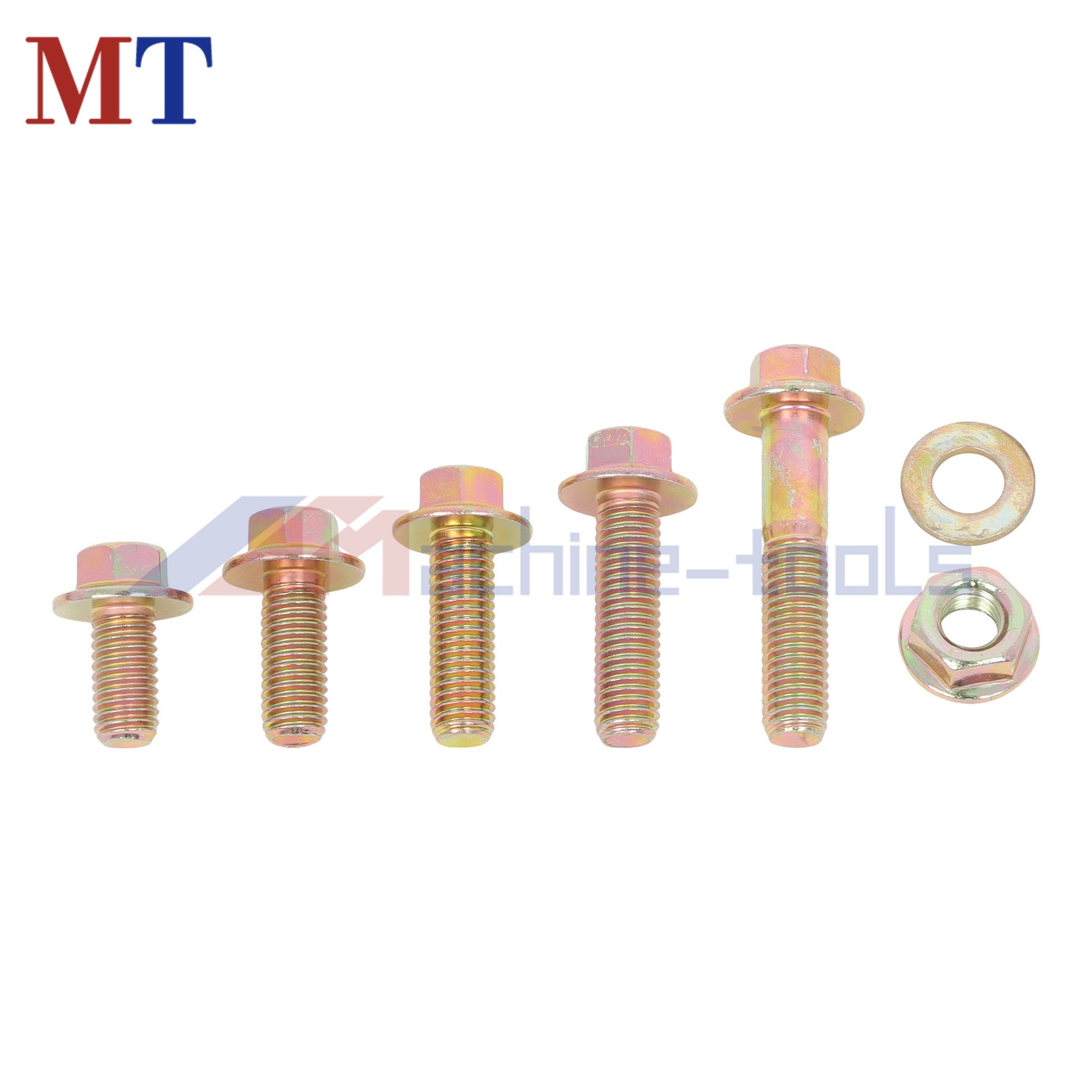 521x Flanged Hex M6 M8 M10 Silver Flange Bolts Assortment Kit for Industrial use