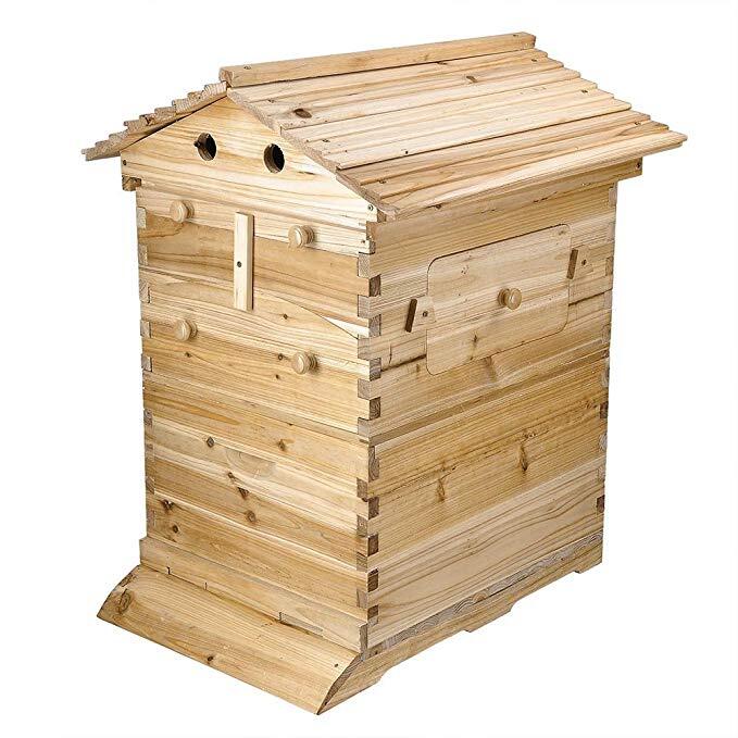 Auto Oozing Bee Hive with 7 Bee Frames Comb Bee Hive House Beekeeping Frames