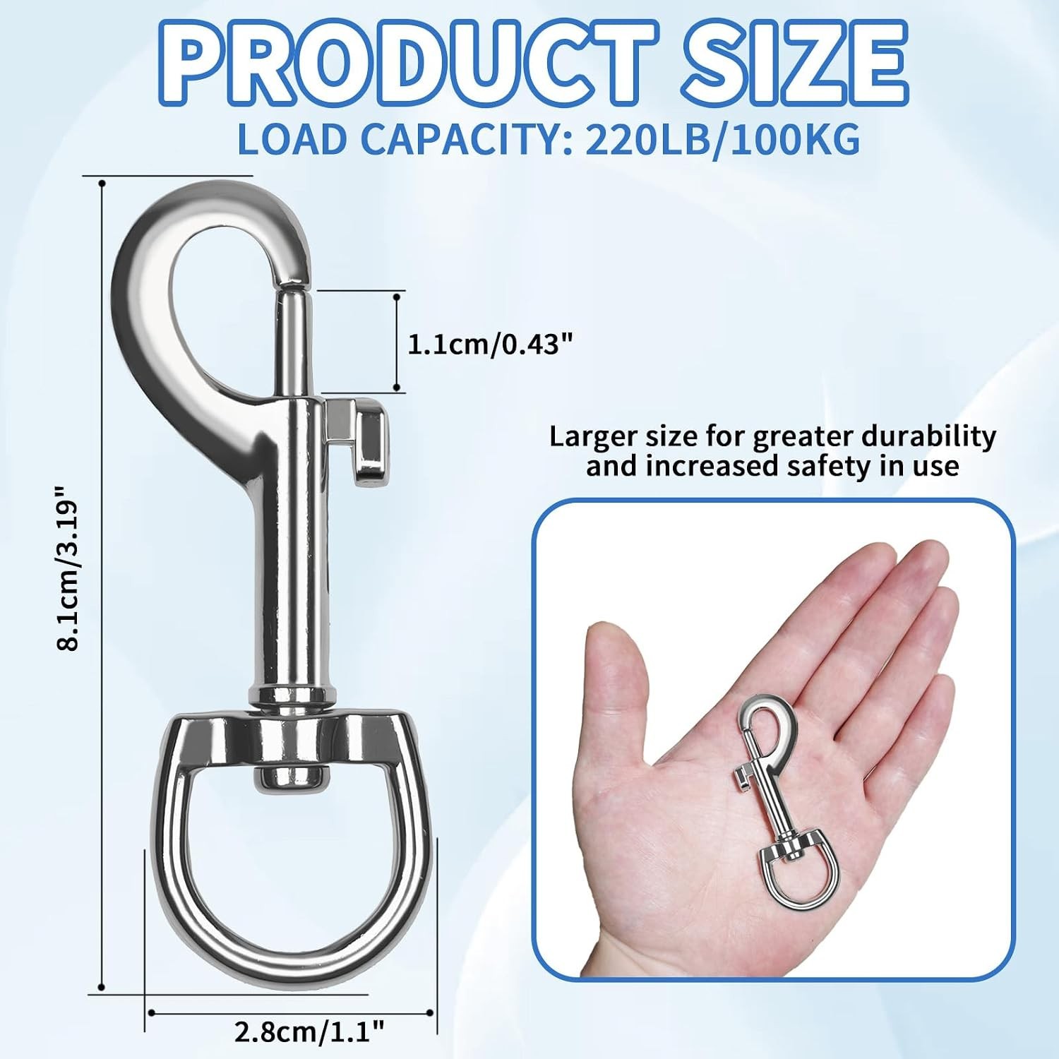 12 Pcs Zinc Alloy Swivel Eye Bolt Snap Hooks for Leashes and Flags