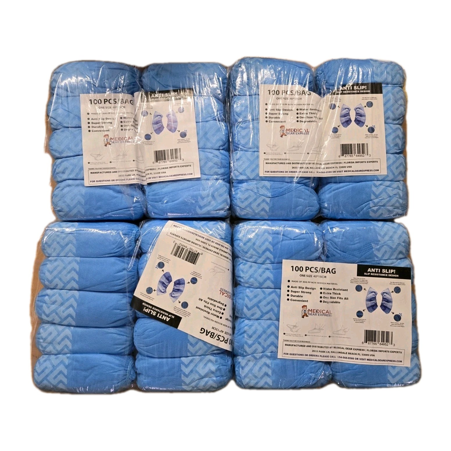 200 Count Disposable Shoe Covers Non-Woven Anti Slip Durable Medical Gear Grade