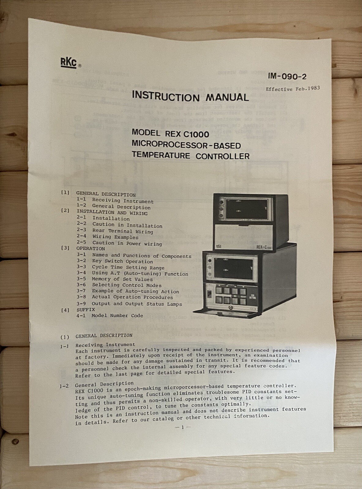 RKC-C1000-H1C-M MICROPROCESSOR-BASED TEMPERATURE CONTROLLER
