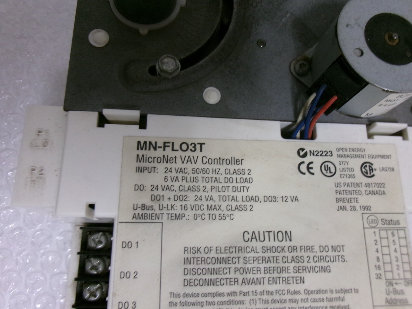 MN-FLO3T MicroNet Siebe tac invensys VAV damper Controller actuator hvac