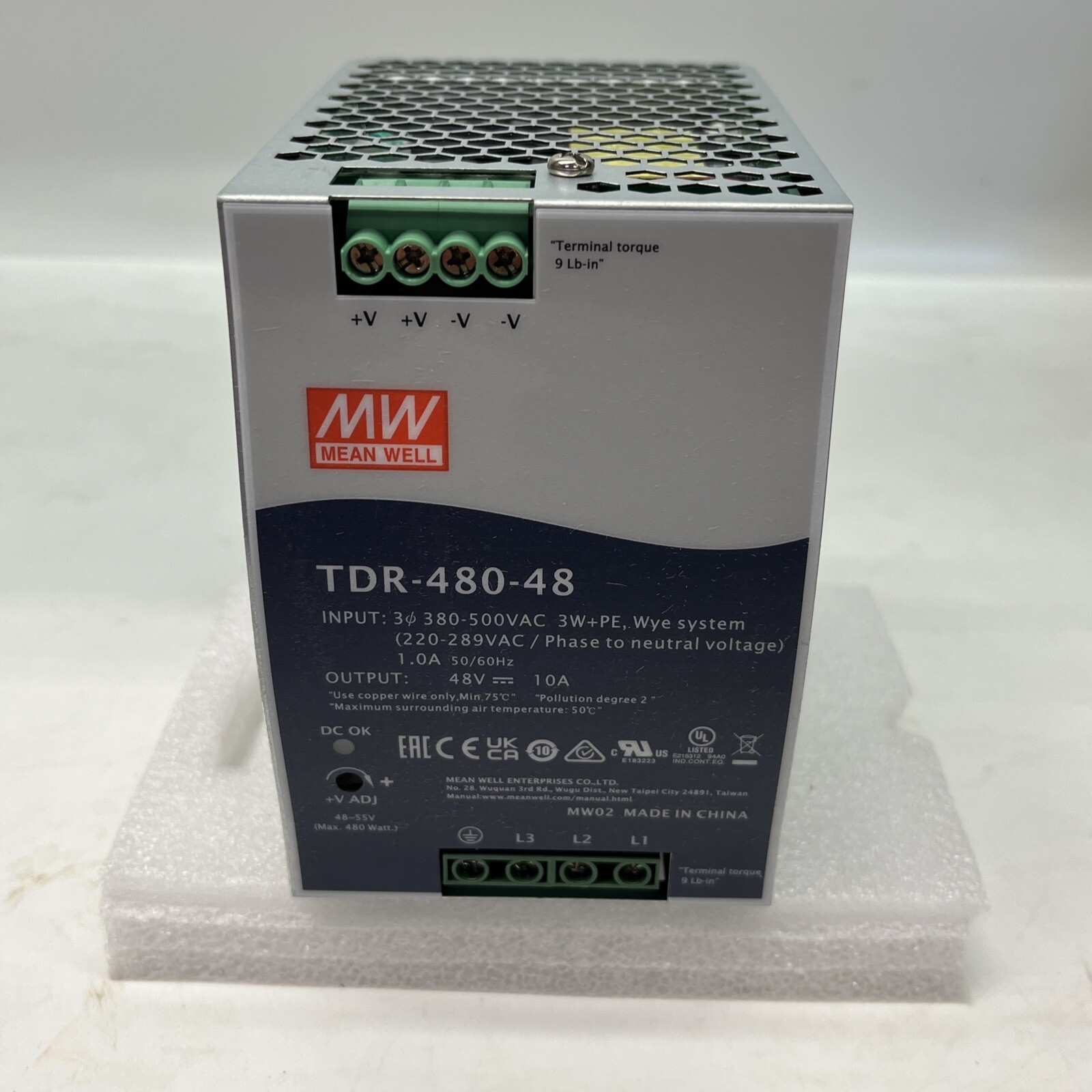 Mean Well TDR-480-48 AC/DC DIN Rail Supply 48V 480W | USA Seller | NEW