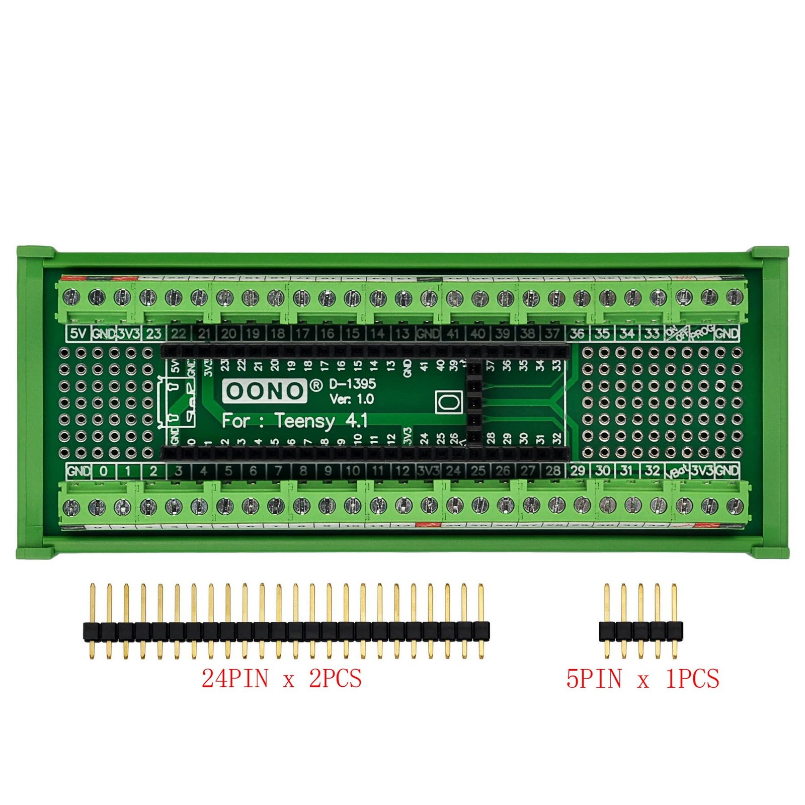 Terminal Block Breakout Board Module For Teensy 4.1, Din Rail Mount Ve