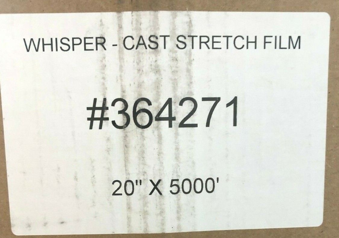 1 roll Whisper-Cast 57 Ga Replacement Machine Stretch Wrap 20″x 5,000′ #364271