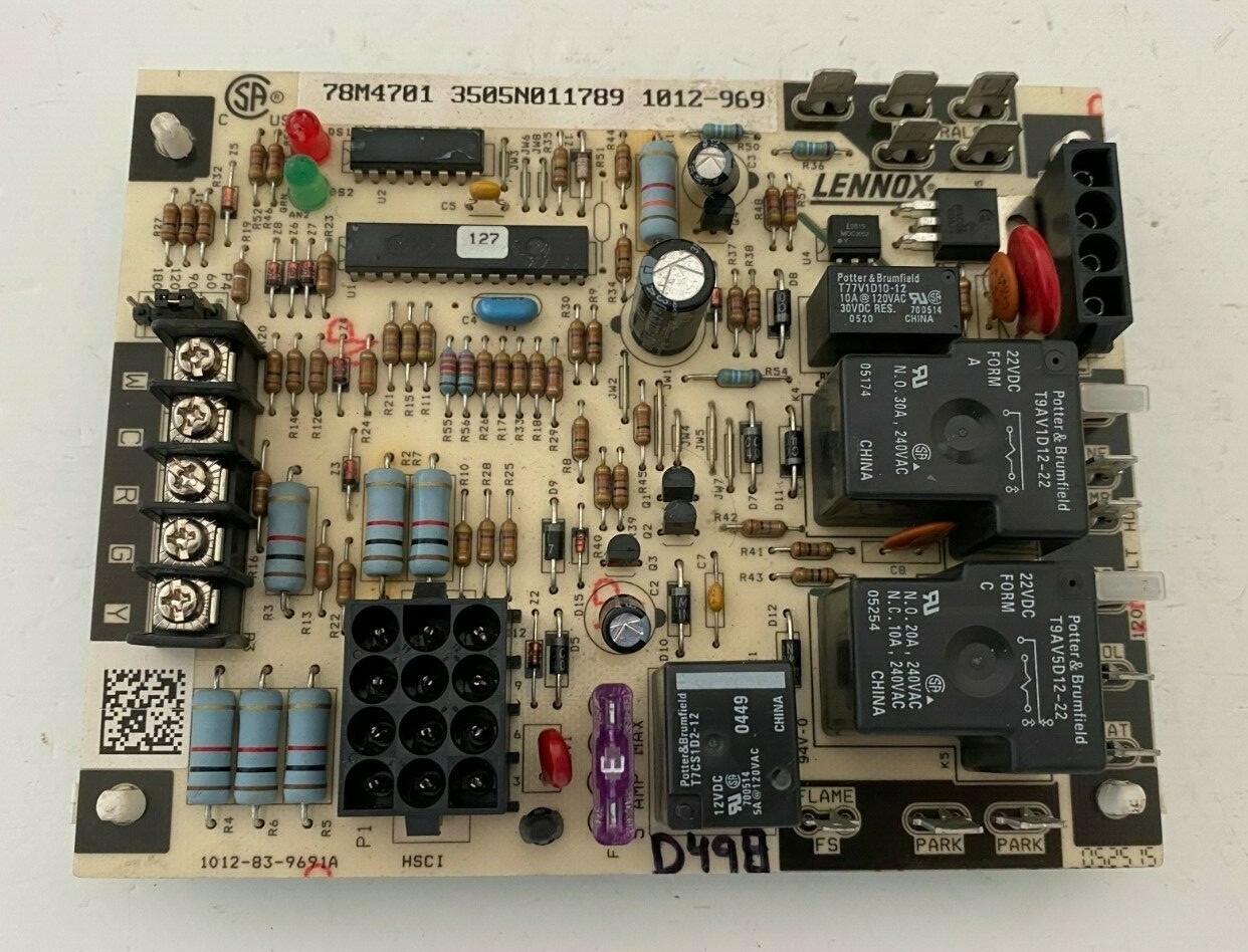 LENNOX 78M4701 Furnace Control Circuit Board 1012-969 1012-83-9691A used #D498