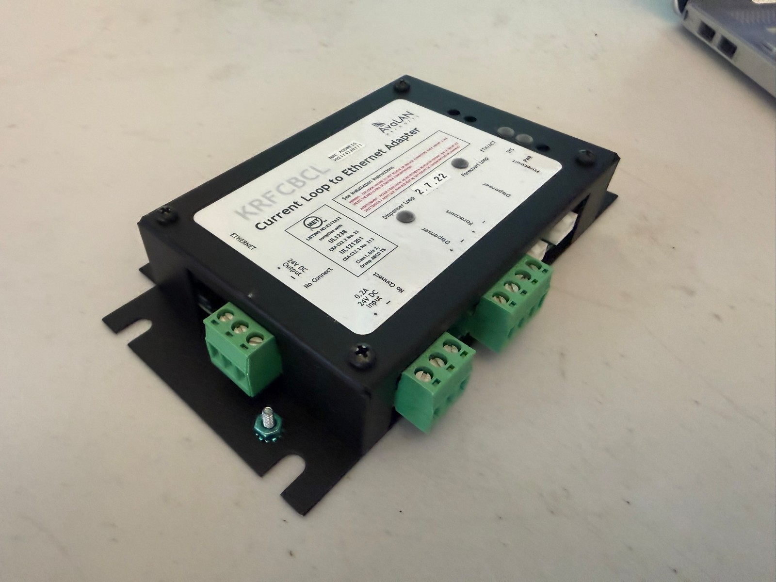 AvaLAN KRFCBCL Current Loop to Ethernet Adapter