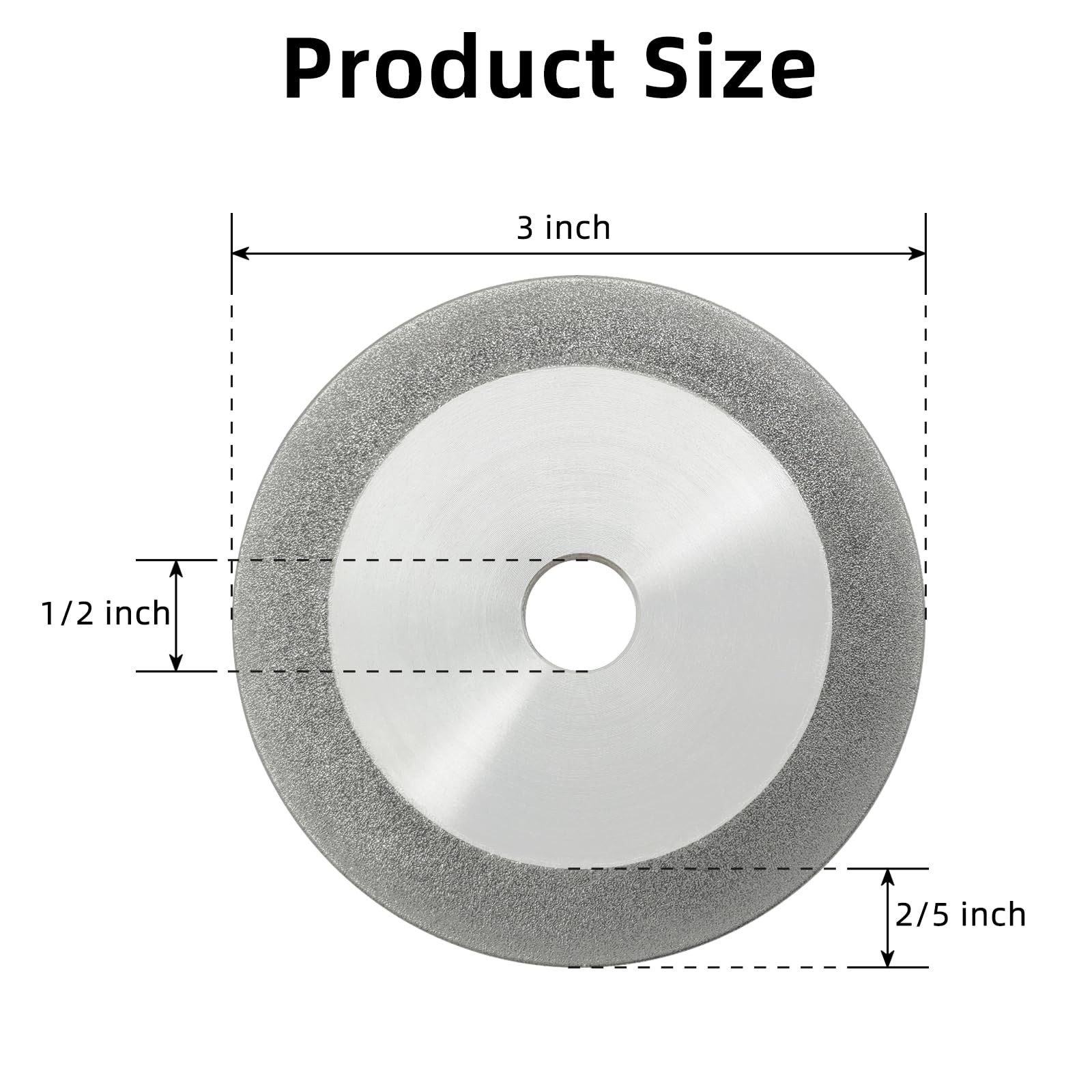 Flat Diamond Grinding Wheel for Tungsten Carbide 3″ 150Grit 1/2″ Arbor 10mm Wide