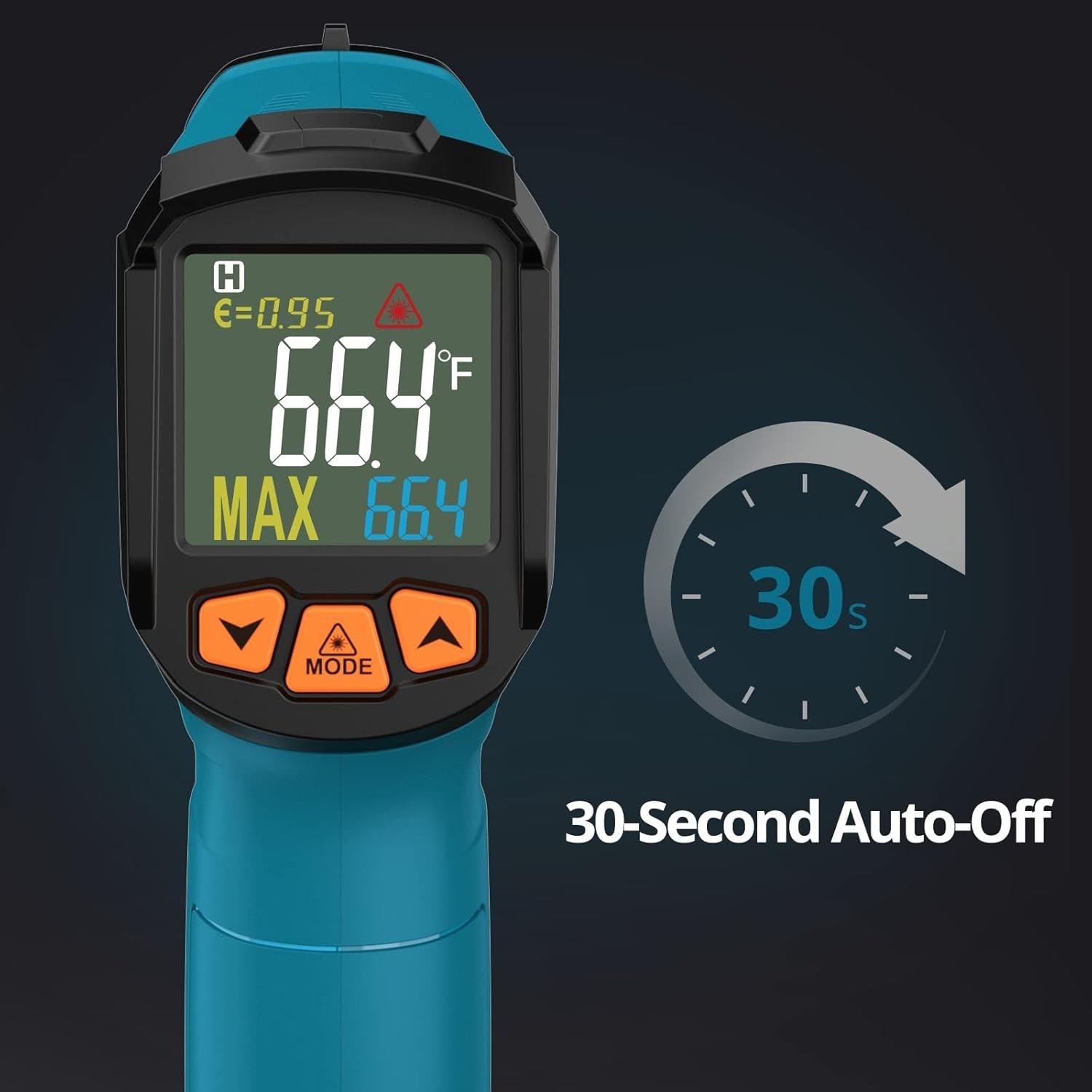 LCD Backlight, Data Hold, Auto-off, Cooking Aid Thermometer