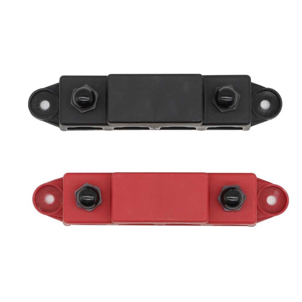 12V 250A Bus Bar Power Distribution Block 4 x 3/8″ Studs Battery Terminal Block