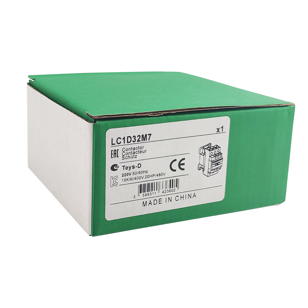 LC1D32M7 Contactor 220V coil 3NO 32A replace Deca Schneider Contactor LC1D32M7