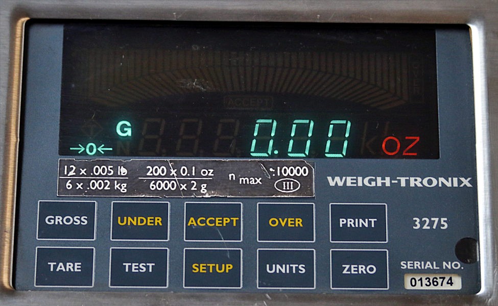 Avery Weigh-tronix 3275 Checkweigher 12lb x .005 200oz x .1 6kg x .002