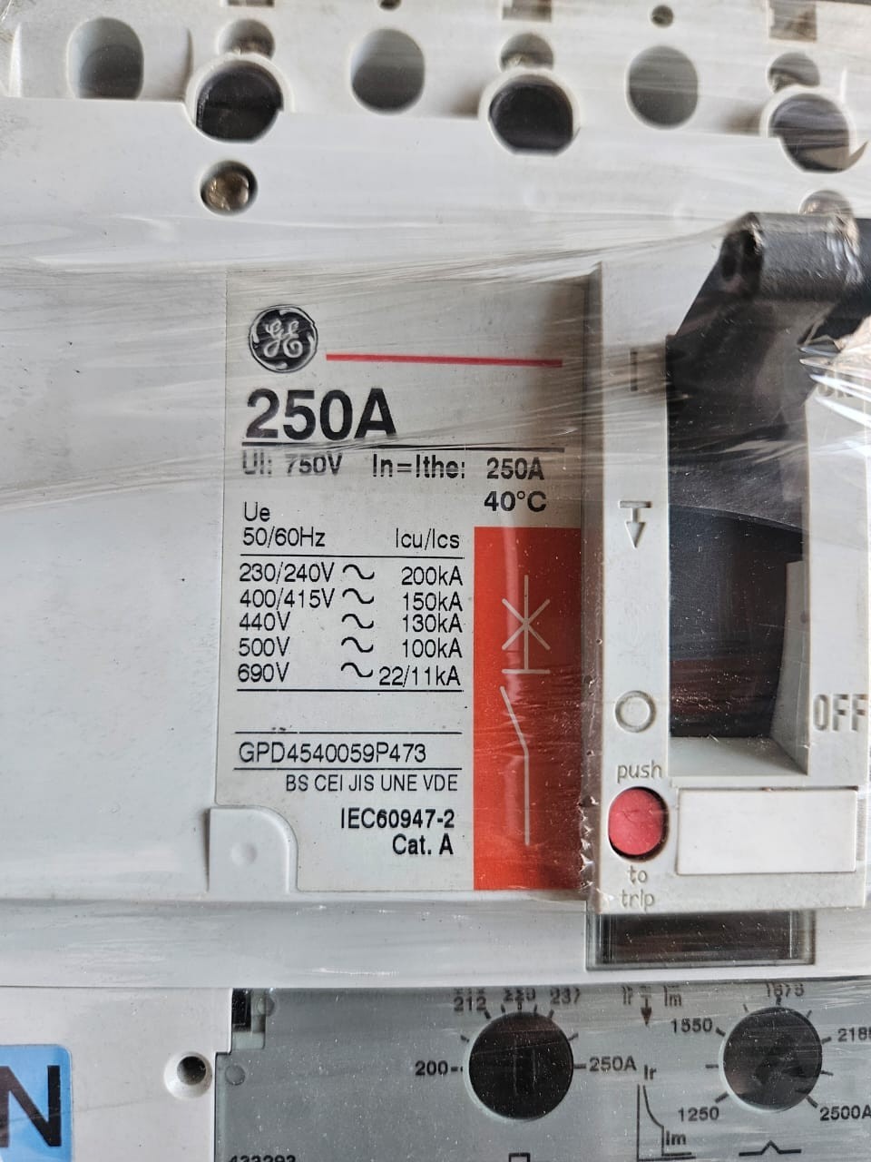 GE 250A Record Plus Circuit Breaker 250A